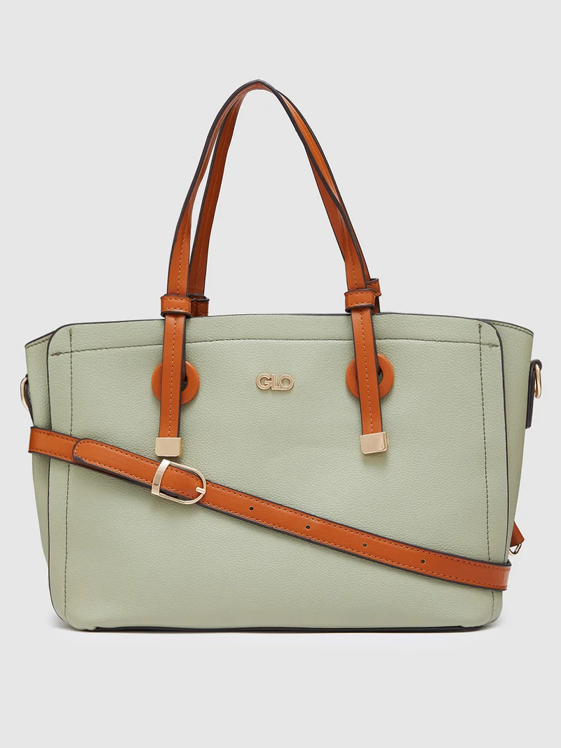 globus Globus Women Mint Green Textured Casual Handheld Bag